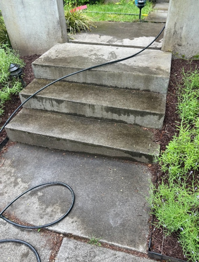 Stairs before cleaning